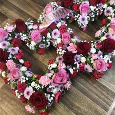 Pink and White Double heart